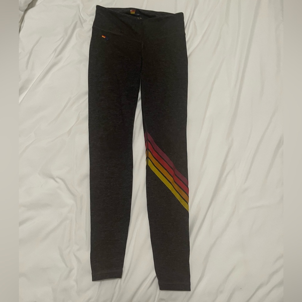 Aviator Nation Small Stripe Gray Leggings Great Condition